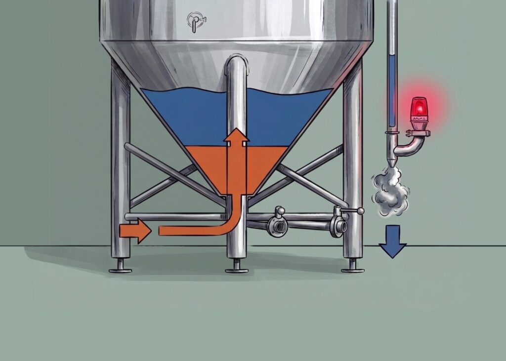 Diagram of nitrogen purging in breweries